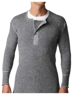 Stanfields Work Wear Stanfield's 1315 Heavy Weight Wool Long Sleeve Shirt | Grey | Sizes S - 3XL