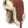 Crowncap Arctic Raccoon With Cognac Lambskin Aviator | Cognac/Natural