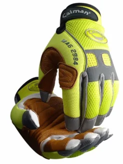 Caiman® 2984 Goat Grain Hi-Vis Ultimate Comfort Mechanic's Gloves Work Gloves