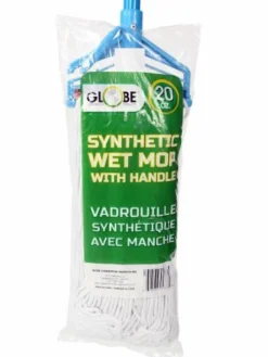 Globe Commercial Products Cleaning Tools Combo Mop Set - 20 Oz Synthetic Mop W/ 54