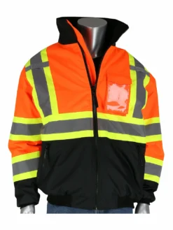 PIP® Two-Tone X-Back Black Bottom Bomber Jacket | Orange | Hi-Vis Work Wear