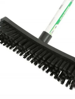 Globe Commercial Products Rough Bristle Hard Surface Scrub Brush Assembly W/ 48" Handle