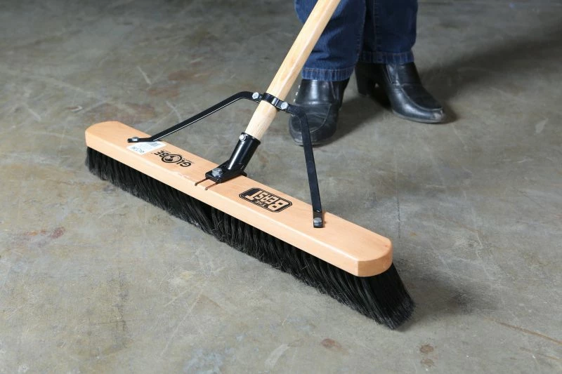 Globe Commercial Products Cleaning Tools The Beast™ Contractor's Medium Bristle Push Broom Assembly - 24" Head 7 Globe Commercial Products Cleaning Tools The Beast™ Contractor's Medium Bristle Push Broom Assembly - 24" Head