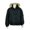Kelsey Trail Men's Down Filled Bomber W/ Knit Cuffs And Waist | Coyote Fur Trim Hood | Sizes M To 3XL Work Wear