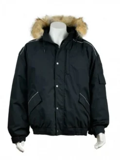 Kelsey Trail Men's Down Filled Bomber W/ Knit Cuffs And Waist | Coyote Fur Trim Hood | Sizes M To 3XL Work Wear