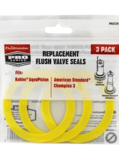 Fluidmaster Replacement Flush Valve Seals, 3 Pack, Yellow Maintenance Supplies