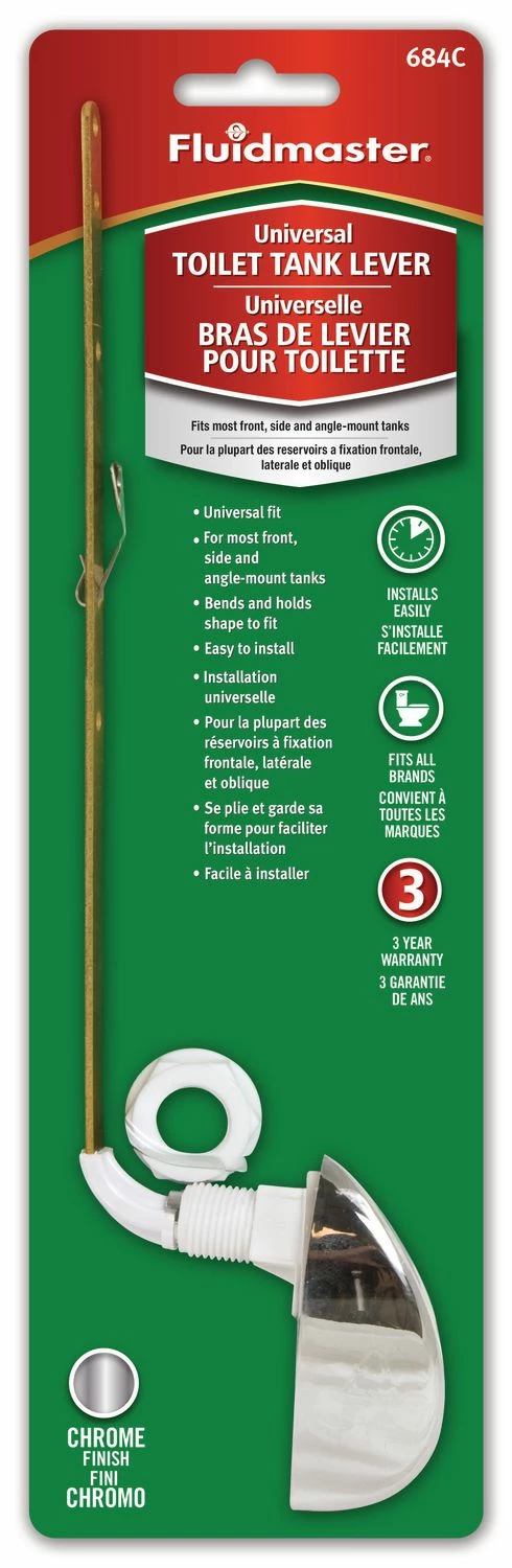 Fluidmaster Universal Toilet Tank Lever Chrome 5 Fluidmaster Universal Toilet Tank Lever Chrome