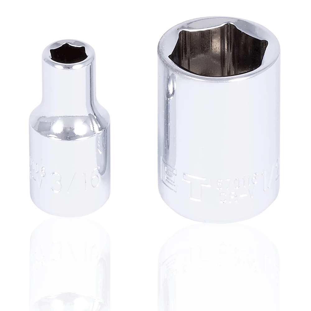 Jet 1/4" Drive SAE Chrome Socket Set - 6 Point - 9 Piece 4 Jet 1/4" Drive SAE Chrome Socket Set - 6 Point - 9 Piece