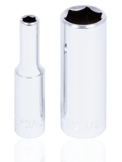 Hand Tools Jet 1/4" Drive SAE Chrome Socket Set - 6 Point - 9 Piece - DEEP