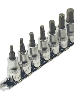 Hand Tools Jet 3/8" Drive SAE Hex Bit Socket Set| 2" Length | 7 Piece