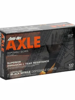 PIP Work Gloves Ambi-Dex® Axle Black Powder-Free Disposable Textured Nitrile Gloves - 4 Mil - Box Of 100
