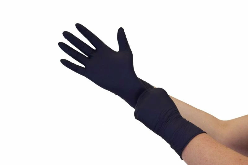 Globe Commercial Products Globe Black Powder-Free Textured Disposable Nitrile Gloves - 5 Mil - Box Of 100 3 Globe Commercial Products Globe Black Powder-Free Textured Disposable Nitrile Gloves - 5 Mil - Box Of 100