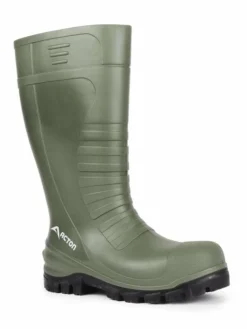 Acton Track 4x4 Lightweight PU Rain Boot With Full Traction Sole | Sizes 3-15 Rubber Work Boots