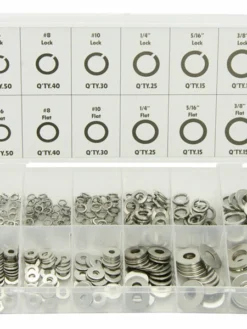 ATD Automotive Supplies Stainless Steel Lock And Flat Washer Assortment - 350 Piece