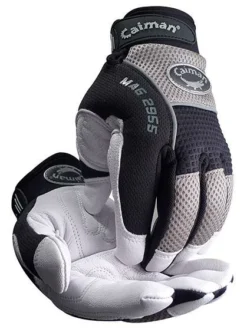 Caiman® 2955 Goat Grain Padded Palm Knuckle Protection Mechanic's Gloves Work Gloves
