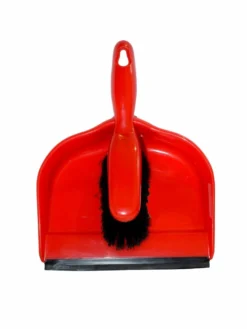 Globe Commercial Products Clip-On 9" Dust Pan And Brush Set