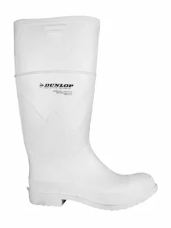 Rubber Work Boots Dunlop White PVC Steel Toe Boots | Sizes 4 - 13