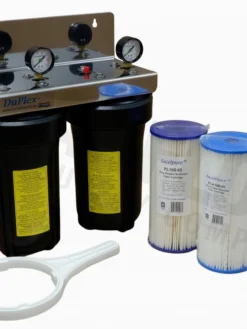 Waterite Commercial Water Filters And UV Parts DuPlex 4.5" OD Big Blue Water Filter Housing | 10" 14 Waterite Commercial Water Filters And UV Parts DuPlex 4.5