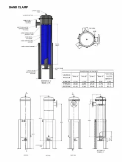 Commercial Water Filters And UV Parts Excelflow JF Series Stainless Steel Jumbo Filter (7.75” OD) Housings With 2-In Flanged Ports