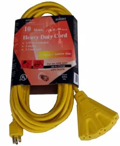 Unex Outdoor Extension Cords - 12 Gauge - 15A Rated - Triple Outlet