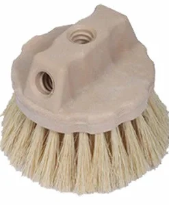 Cleanflow Round Tampico Bristle Flow-Thru 4-1/2" Wash Brush