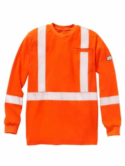 Rasco Hi Vis Long Sleeve Shirt | Orange | S - 4XL Flame Resistant Work Wear