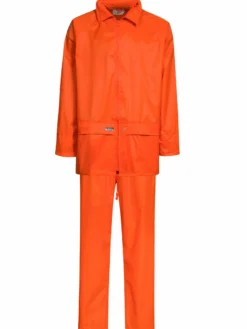 Lyngsoe Rainwear Lyngsoe Nylon Rain Suit Set - Jacket, Hood, Pants - Orange - Limited Size Selection