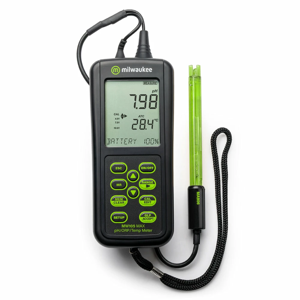 Milwaukee Instruments Milwaukee MW105 MAX Waterproof PH/ORP/Temp Portable Meter 4 Milwaukee Instruments Milwaukee MW105 MAX Waterproof PH/ORP/Temp Portable Meter