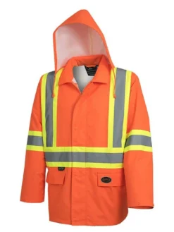 Pioneer The Rock 300D Oxford Polyester Waterproof Safety Rain Jacket | S-5XL Hi-Vis Work Wear