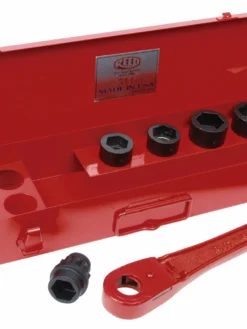 Reed L511 Thru-Bolt Utility Set | Handle And 4 Sockets Pipe Tools