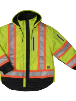 Hi-Vis Work Wear Tough Duck S187 Waterproof/Breathable Ripstop 4-In-1 Safety Jacket | XS-5XL
