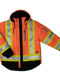 Hi-Vis Work Wear Tough Duck S187 Waterproof/Breathable Ripstop 4-In-1 Safety Jacket | XS-5XL