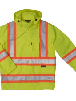 Tough Duck S372 300D Waterproof Breathable Ripstop Safety Rain Jacket | XS-5XL
