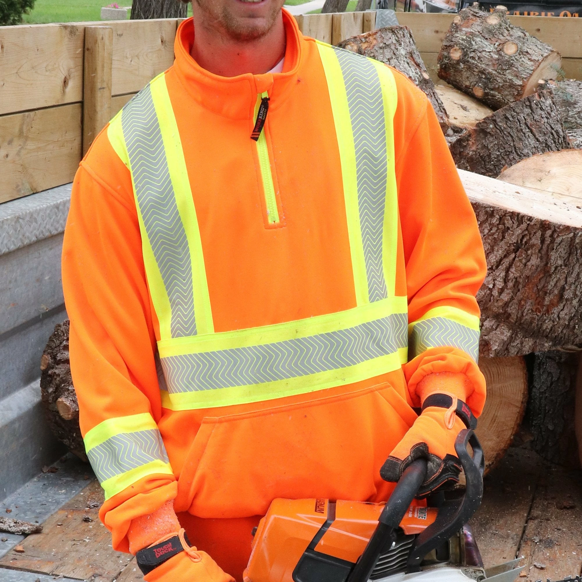 Tough Duck SJ19 Hi-Vis 1/4 Zip Pullover | XS To 5XL 5 Tough Duck SJ19 Hi-Vis 1/4 Zip Pullover | XS To 5XL