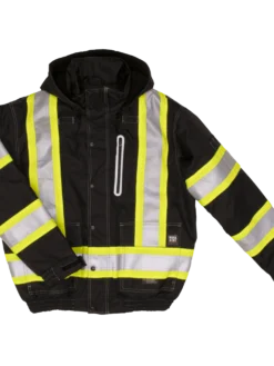Hi-Vis Work Wear Tough Duck SJ20 Insulated 300D Waterproof/Breathable Ripstop Safety Bomber | XS-3XL