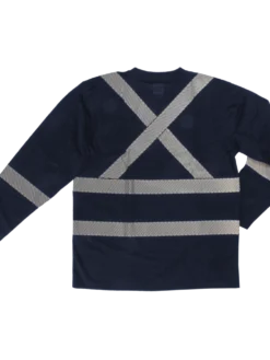Tough Duck ST08 Premium Birdseye Safety Long Sleeve With Segmented Stripes And Pocket | XS-5XL