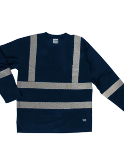 Tough Duck ST08 Premium Birdseye Safety Long Sleeve With Segmented Stripes And Pocket | XS-5XL