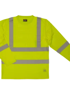 Tough Duck ST08 Premium Birdseye Safety Long Sleeve With Segmented Stripes And Pocket | XS-5XL