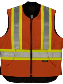 Tough Duck SV06 Quilt Lined Cotton Duck Safety Vest | XS-5XL Hi-Vis Work Wear