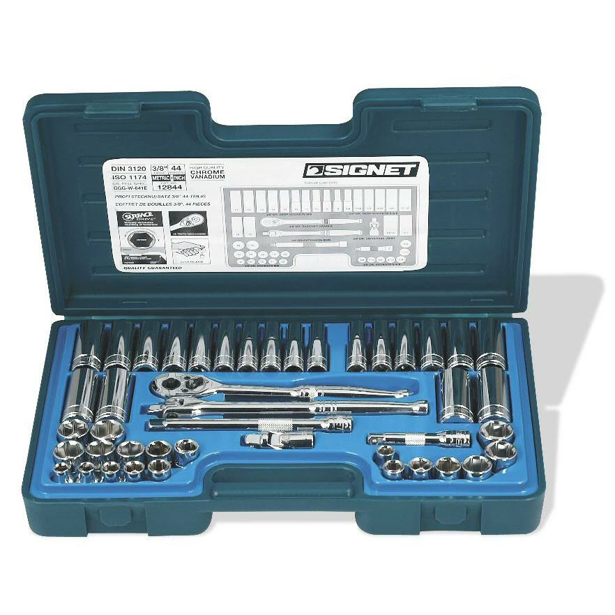 Hand Tools Signet 3/8" Drive 36 Piece SAE/Metric Socket Set | Regular & Deep 3 Hand Tools Signet 3/8" Drive 36 Piece SAE/Metric Socket Set | Regular & Deep