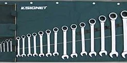 Hand Tools Signet 34279 Ratcheting Wrench Set, Metric, 19 Piece
