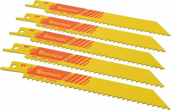 Starrett Fast Cut Bi-Metal Reciprocating Saw Blades, 6" Length, 18 TPI, 5 Pack 3 Starrett Fast Cut Bi-Metal Reciprocating Saw Blades, 6" Length, 18 TPI, 5 Pack