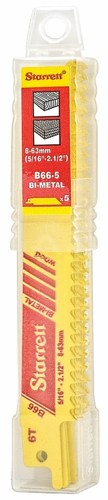 Power Tool Accessories Starrett Fast Cut Bi-Metal Reciprocating Saw Blades, 6" Length, 6 TPI, 5 Pack 4 Power Tool Accessories Starrett Fast Cut Bi-Metal Reciprocating Saw Blades, 6" Length, 6 TPI, 5 Pack