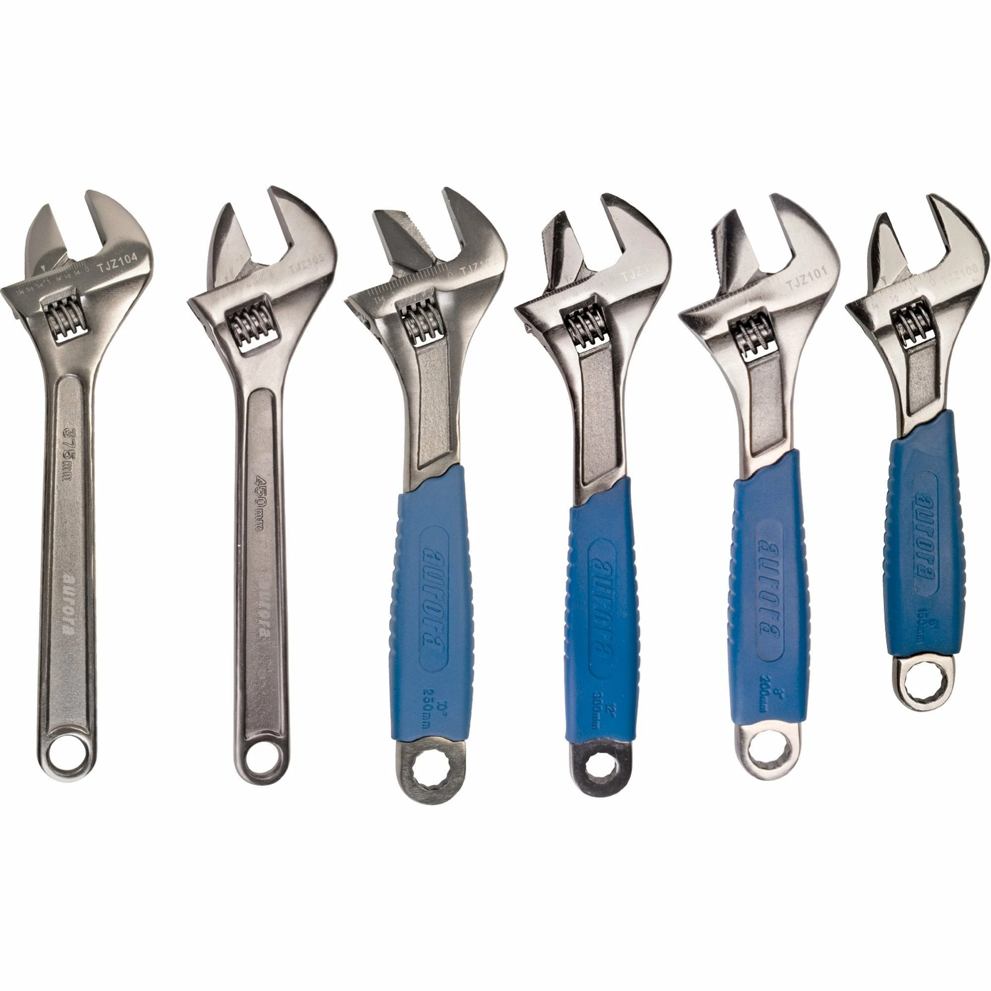 Aurora Tools Adjustable Wrench Set | 6 Piece: 6" 8" 10" 12" 15" & 18" 3 Aurora Tools Adjustable Wrench Set | 6 Piece: 6" 8" 10" 12" 15" & 18"