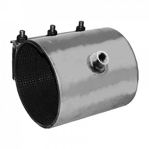 Waterworks Products Robar Single Section 5616 Series All Stainless Tapped Repair Clamps | 12" Length | CC Threaded Tap 3 Waterworks Products Robar Single Section 5616 Series All Stainless Tapped Repair Clamps | 12" Length | CC Threaded Tap