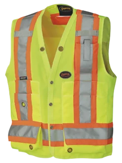 Pioneer Hi Viz Surveyor's Safety Vest - 150D Woven Twill Poly | Sizes Small - 4XL Hi-Vis Work Wear