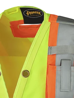 Pioneer Hi Viz Surveyor's Safety Vest - 150D Woven Twill Poly | Sizes Small - 4XL Hi-Vis Work Wear