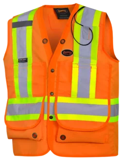 Pioneer CSA Surveyor's/Supervisor's Safety Vest - 600D Poly Oxford With PU Coating | Sizes Small - 5XL Hi-Vis Work Wear