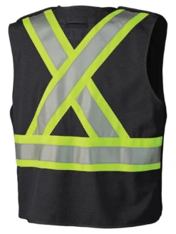 Hi-Vis Work Wear Pioneer Zip-Front Mesh Back Traffic Safety Vest | S-5XL