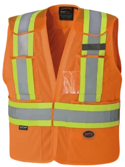 Pioneer Hi Viz Drop Shoulder Safety Tear-Away Vest Poly Mesh | Sizes XXS - 5XL